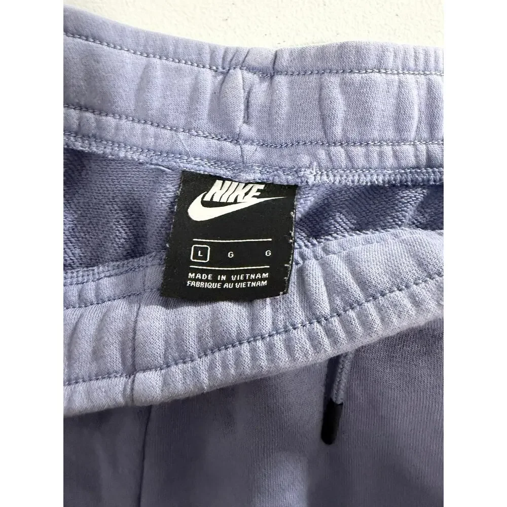 Nike Mens Large Blue Gray Fleece Jogger Sweatpants Drawstring